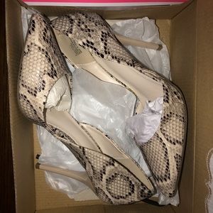 Faux snake skin stiletto heels